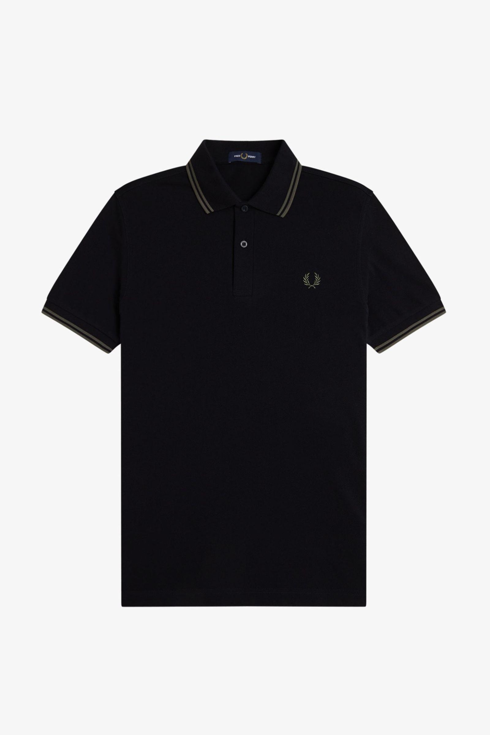 Polo manica corta M3600 T44 FRED PERRY Black/fieldgreen 