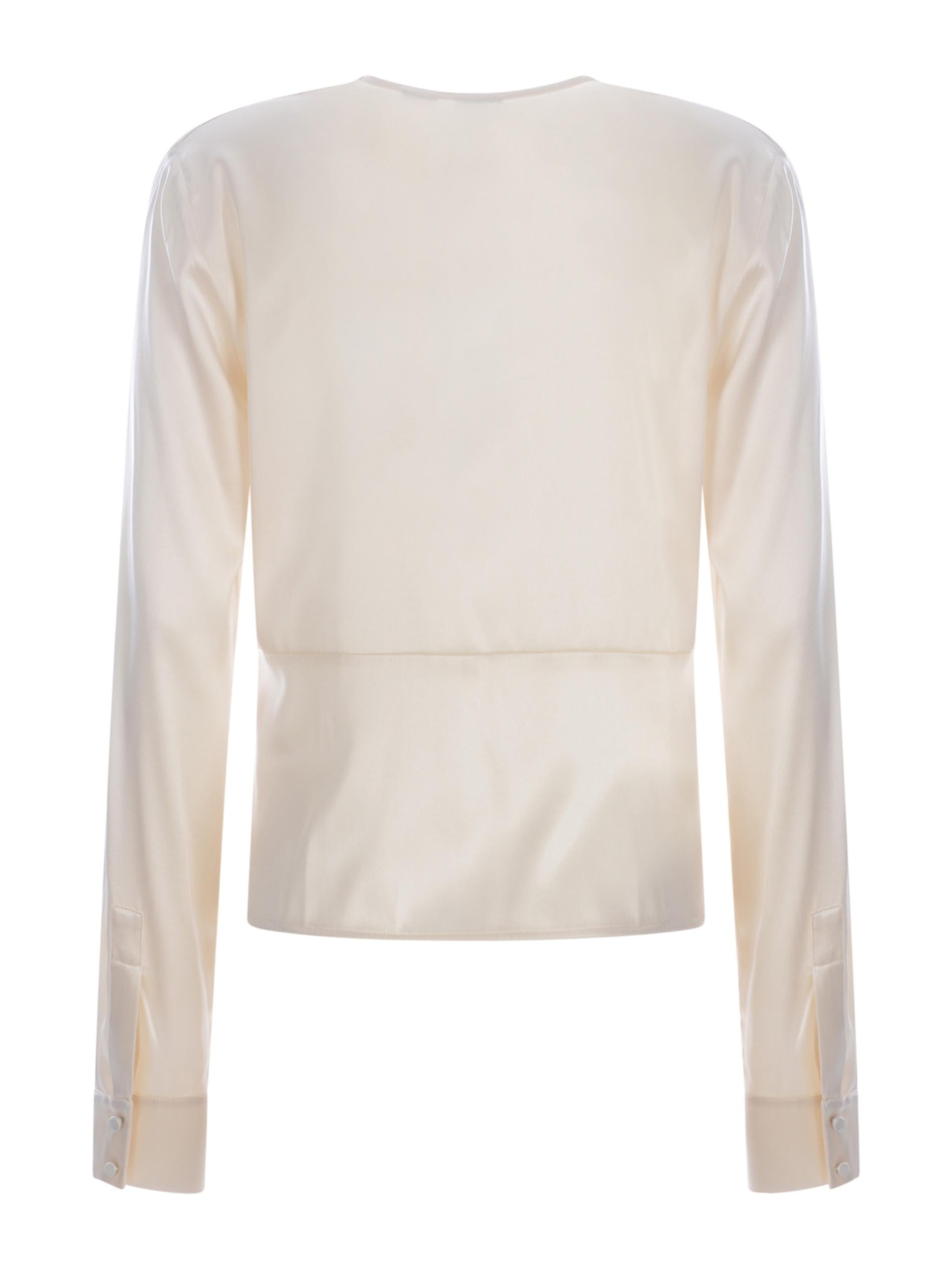 Blusa torchon in seta 100108ZR64 O62 PINKO Avorio 