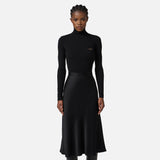 Abito in maglia a costine e raso con taschino AM06B56E2 110 ELISABETTA FRANCHI Nero 