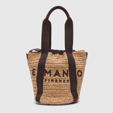 Borsa tote media in rafia 12402096 BLACK ERMANNO FIRENZE Black 