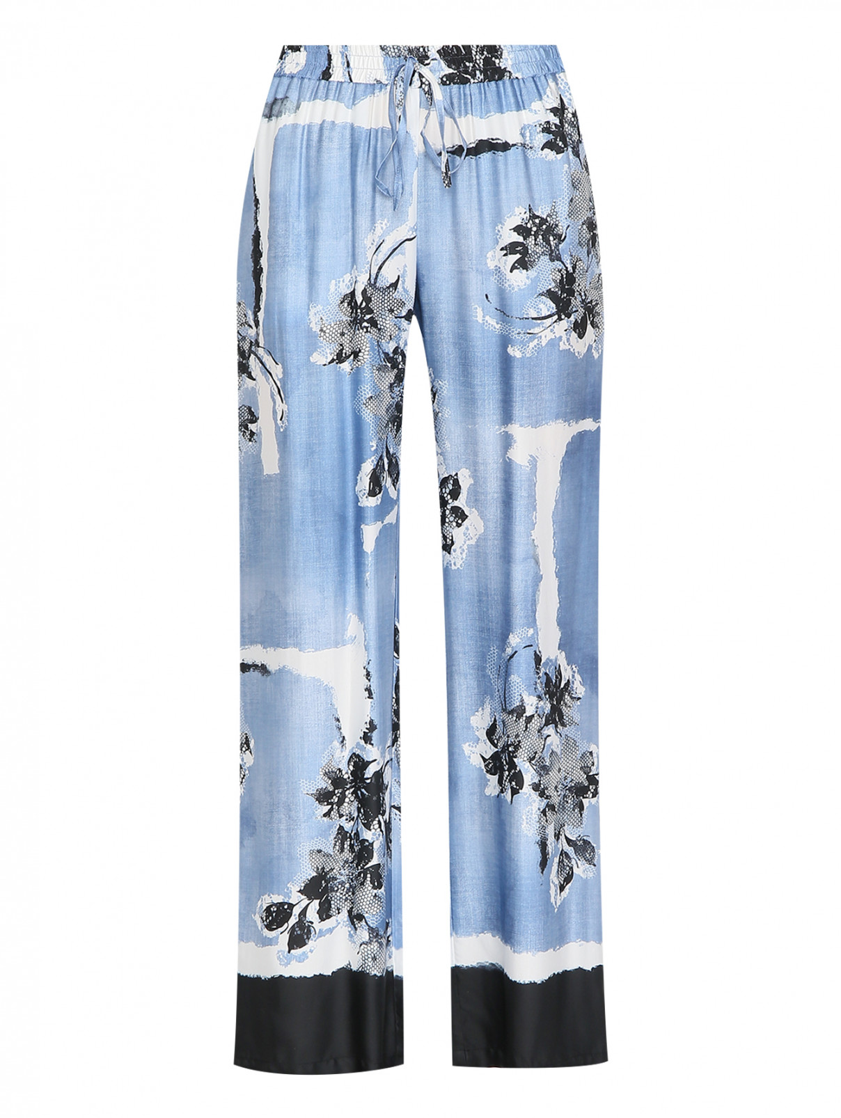 Pantalone in seta stampata D46EP087ED0 MFA36 ERMANNO FIRENZE Light blue 