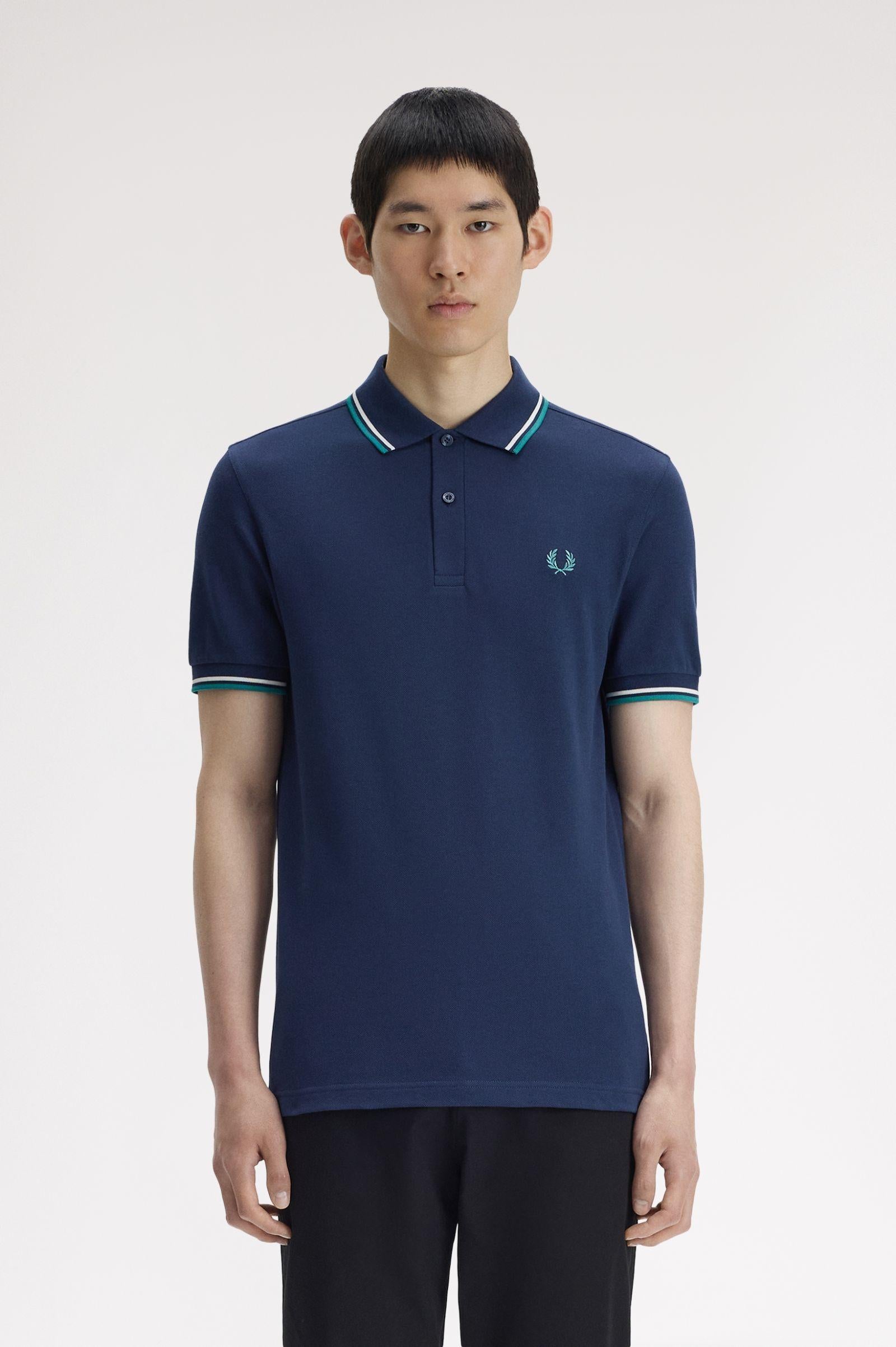 Polo manica corta M3600 86A FRED PERRY Tnsbl/snwht/dpmt 
