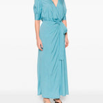Abito lungo a portafoglio con motivo a righe 106669A33Q ES6 PINKO Multi. azzurro 
