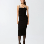 Abito midi aderente con ricamo gioiello 106637A31P Z99 PINKO Nero limousine 