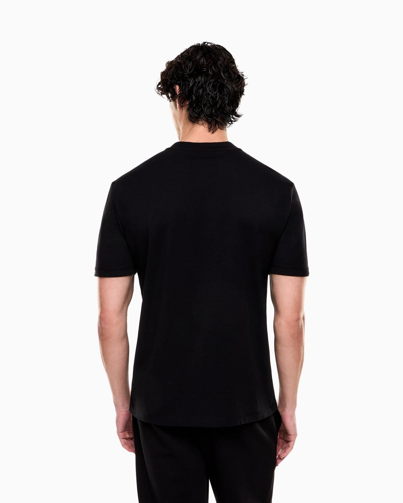 T-shirt girocollo Premium Label in jersey di cotone 7M001562 AF17789 UC001 EA7 Black 