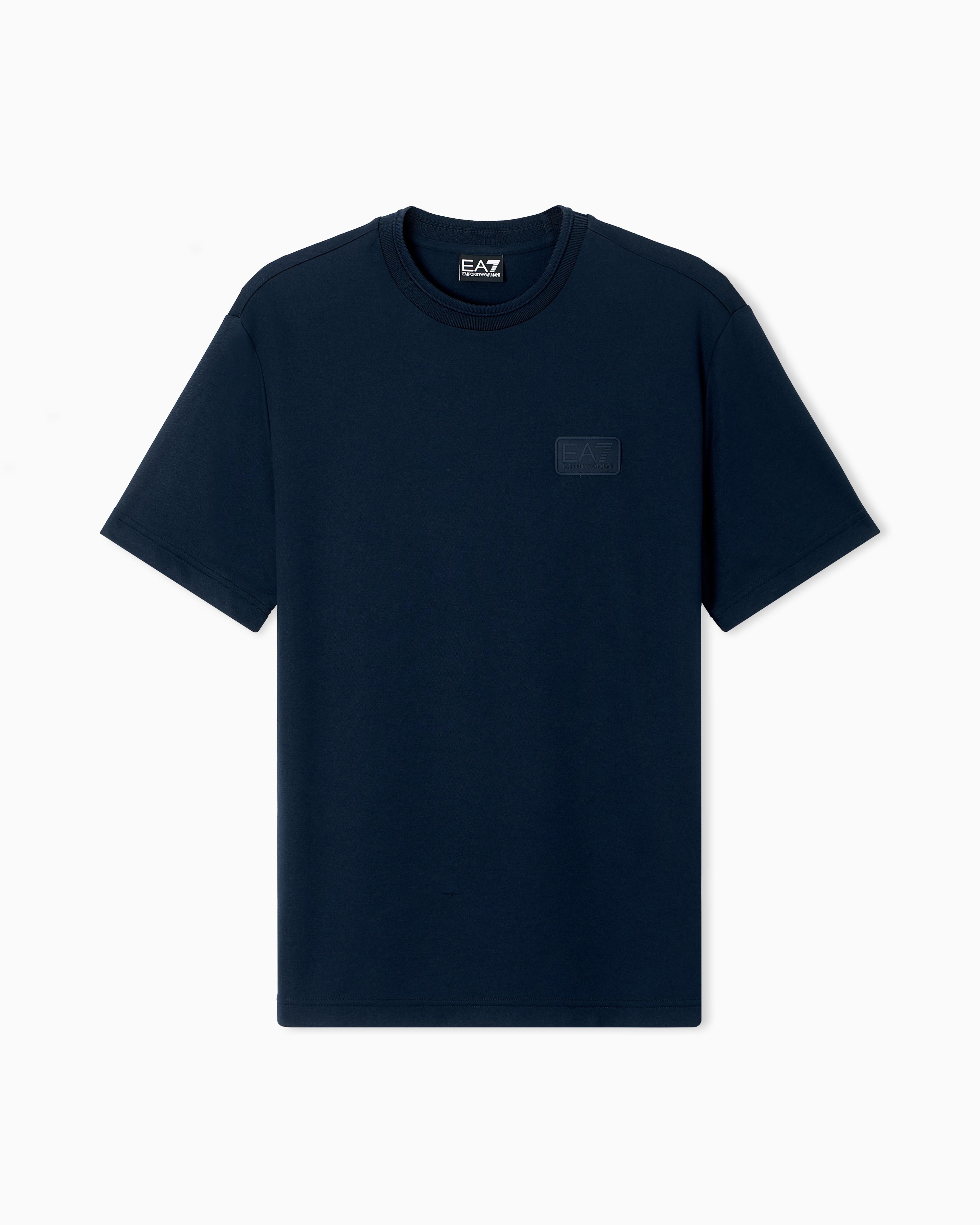 T-shirt Lux Identity in jersey di misto modal 7M001357 AF13862 UB102 EA7 Blu 