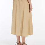 Gonna in popeline di cotone 2515101032 005 MAX MARA WEEKEND Beige 