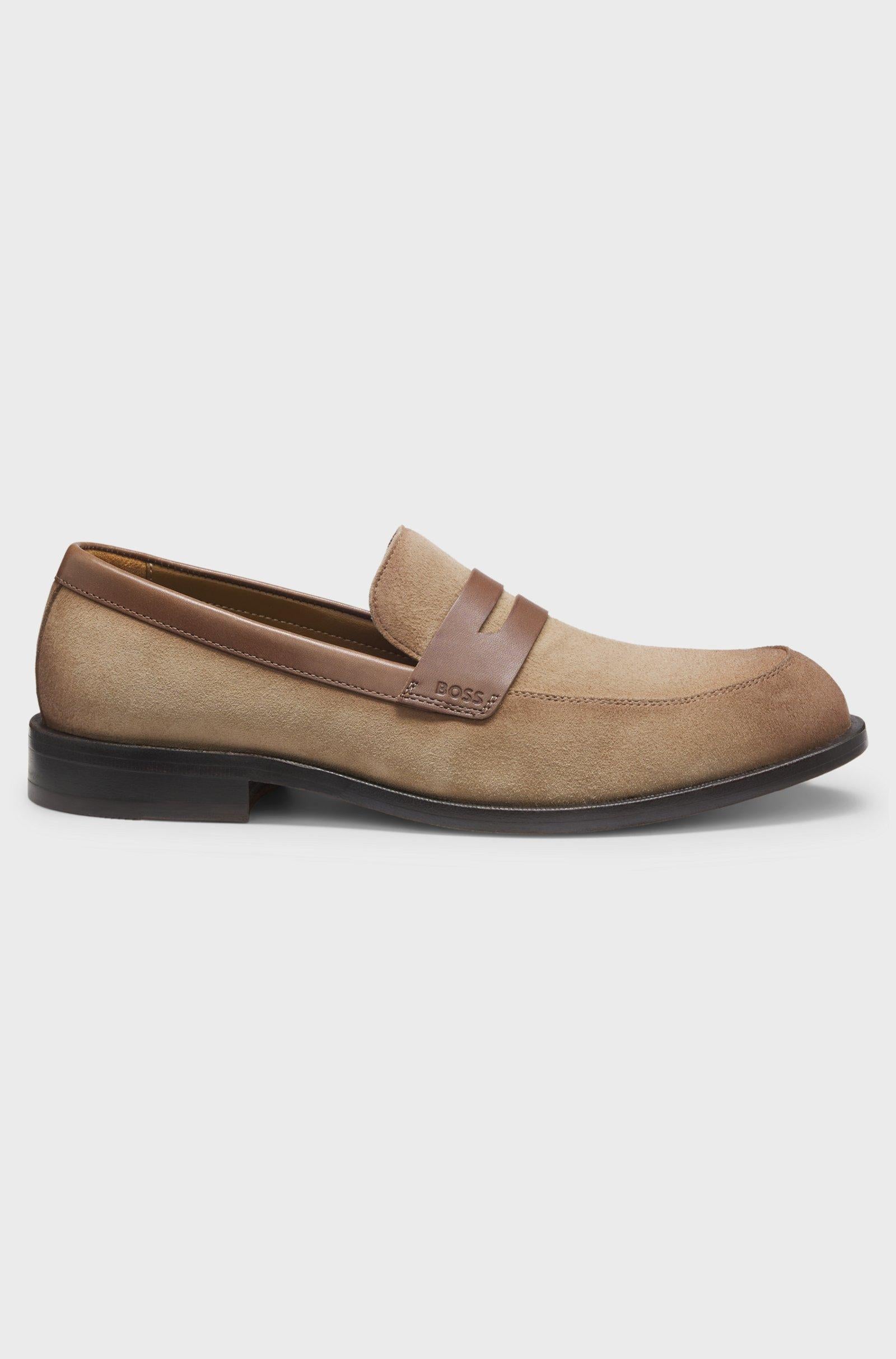 Mocassini in pelle scamosciata 50563098 10258859 01 265 BOSS Medium beige 