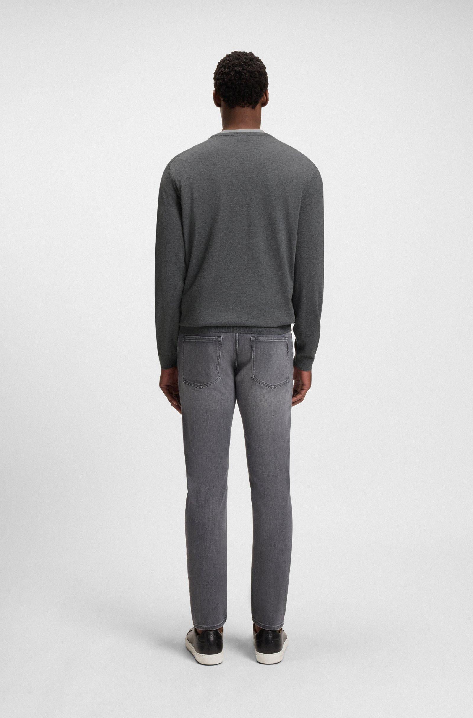 Maglia girocollo in merinos 50468239 10241501 01 030 BOSS Medium grey 