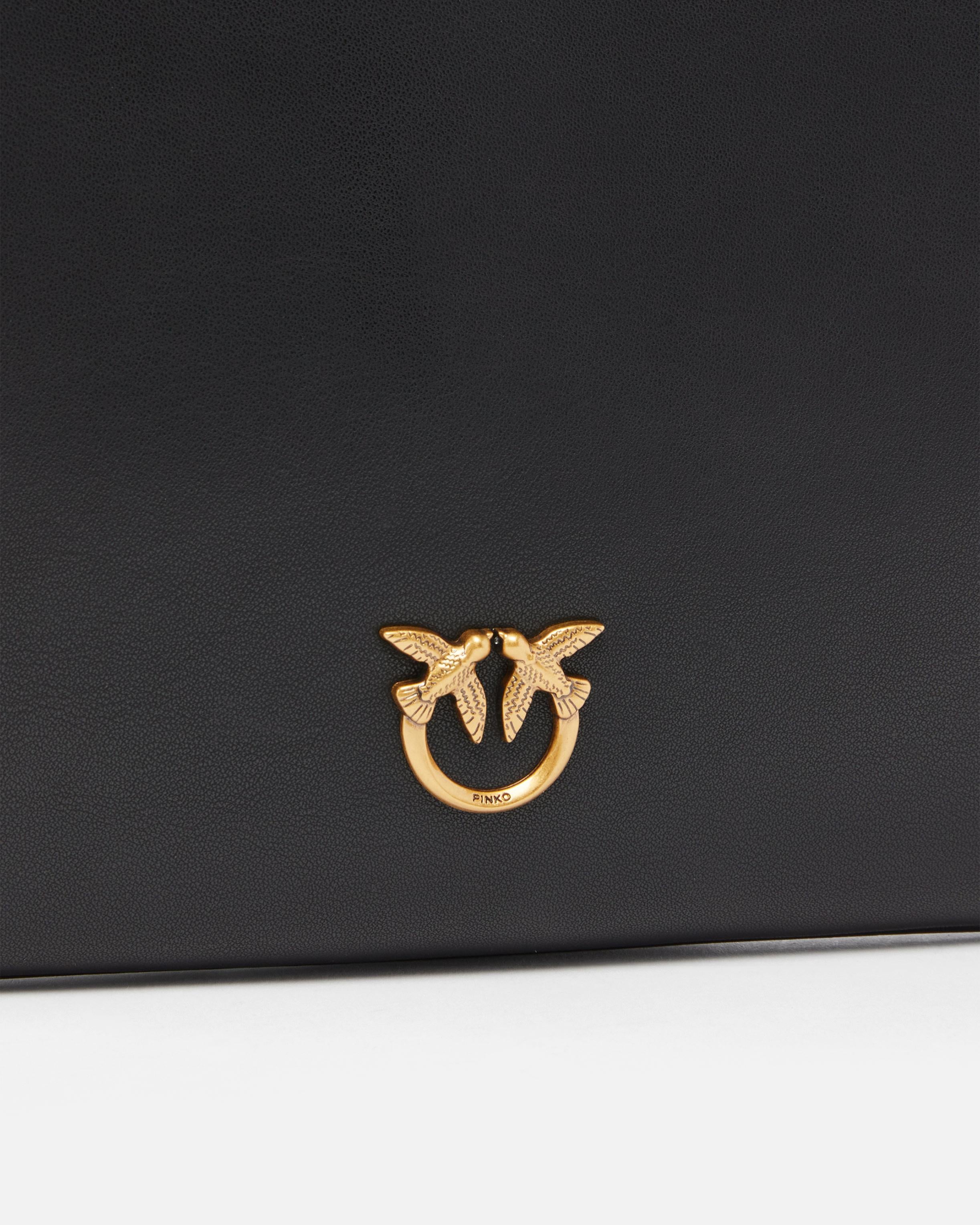 Borsa in pelle 100455A0F1 Z99Q PINKO Nero-antique gold 