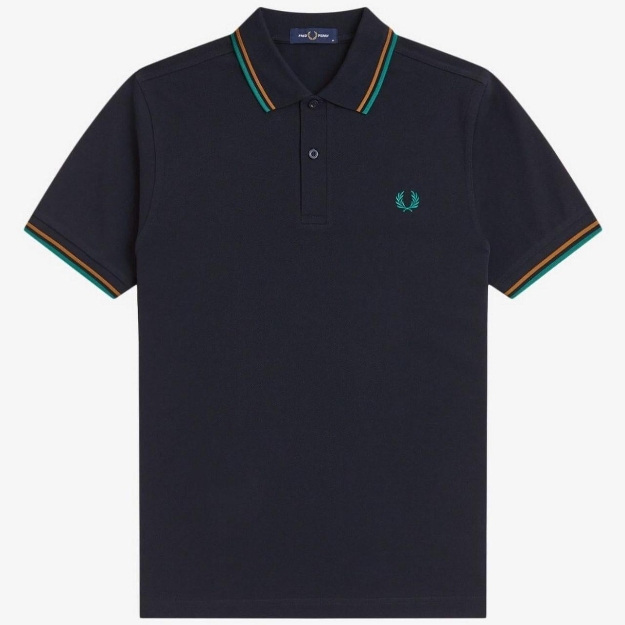 Polo manica corta M3600 86B FRED PERRY Navy/drkcml/spgr 