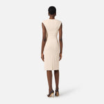 Abito in doppio crêpe stretch AB90061E2 193 ELISABETTA FRANCHI Burro 