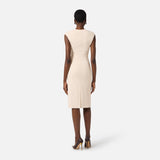Abito in doppio crêpe stretch AB90061E2 193 ELISABETTA FRANCHI Burro 