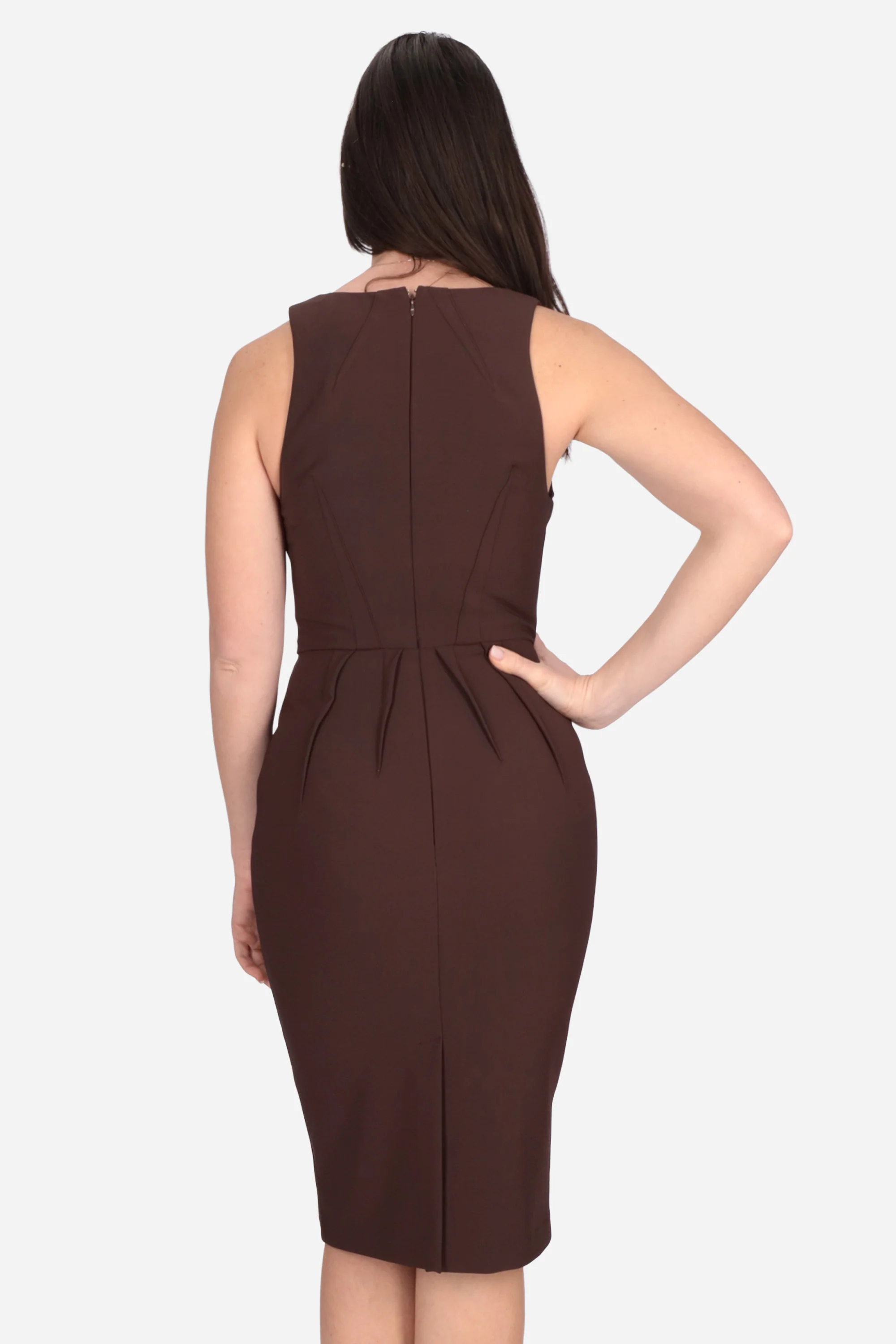 Abito in crêpe leggero AB94162E2 644 ELISABETTA FRANCHI Cacao 