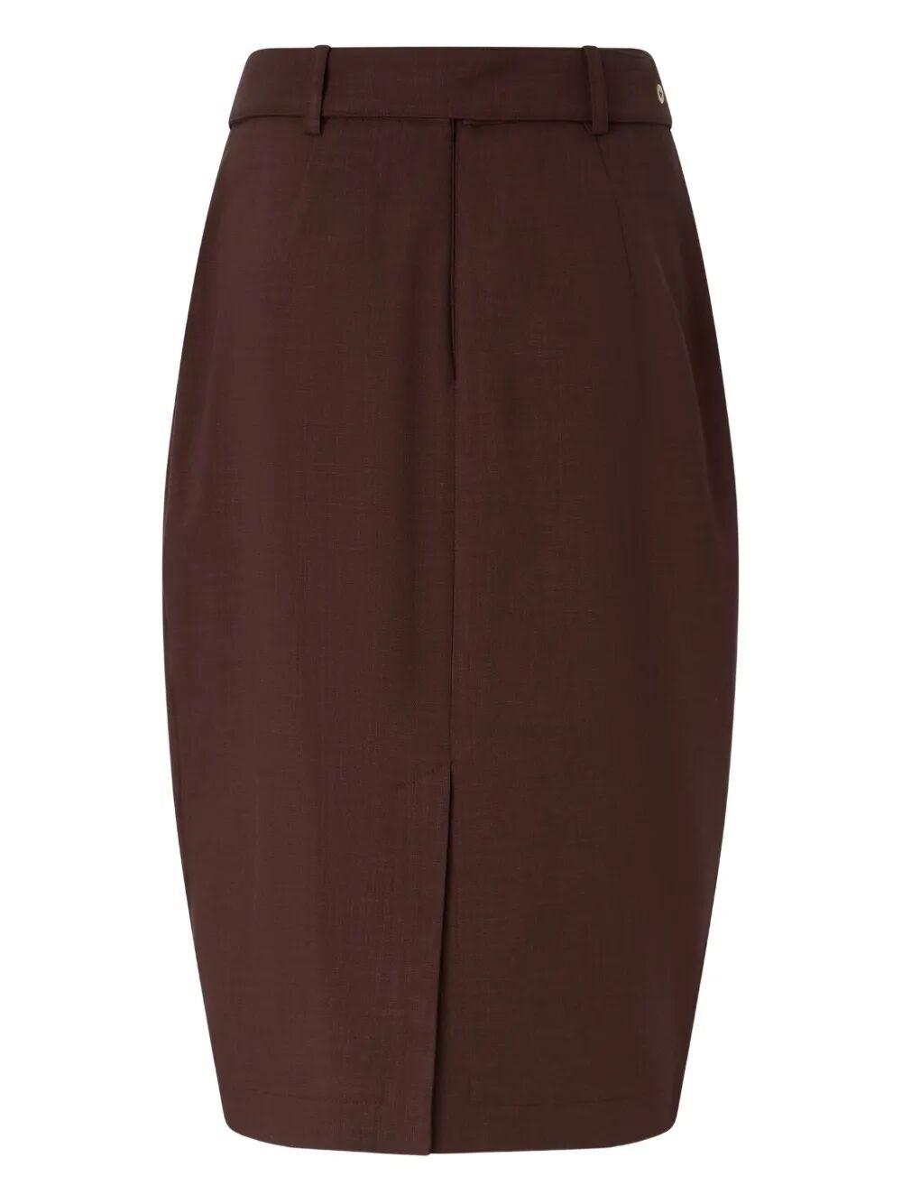 Gonna con cintura in vita 106449A2W6 L78 PINKO Marrone terra x piante 
