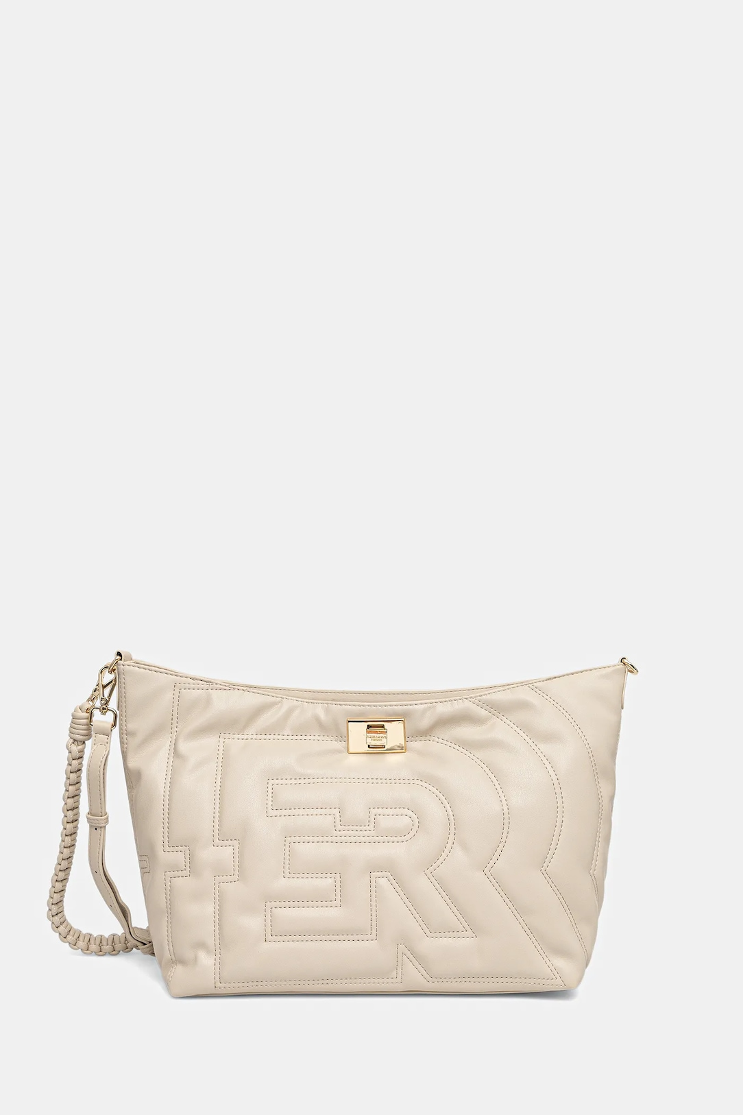 Borsa a spalla in ecopelle 12401969 381 ERMANNO FIRENZE Ivory 