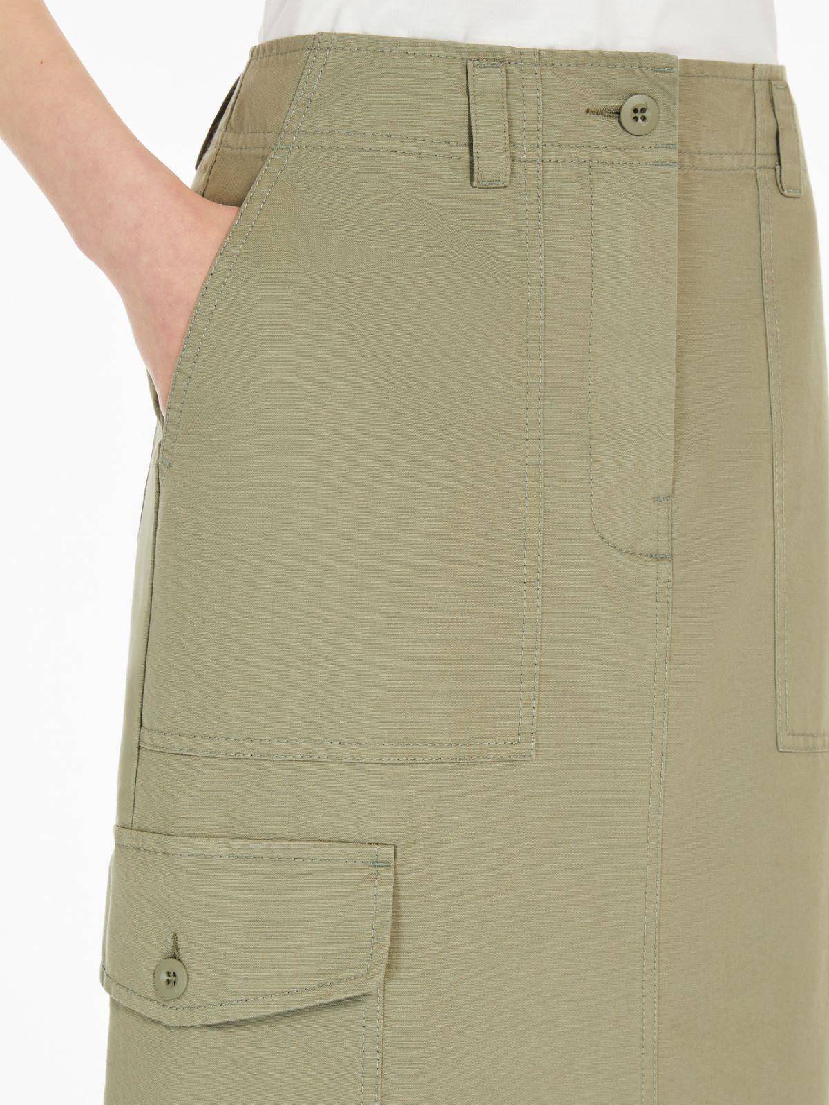 Gonna lunga in canvas di cotone 2515101071 002 MAX MARA WEEKEND Verde 