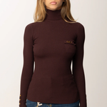 Maglia collo alto in lana MK11B56E2 EA4 ELISABETTA FRANCHI Merlot 