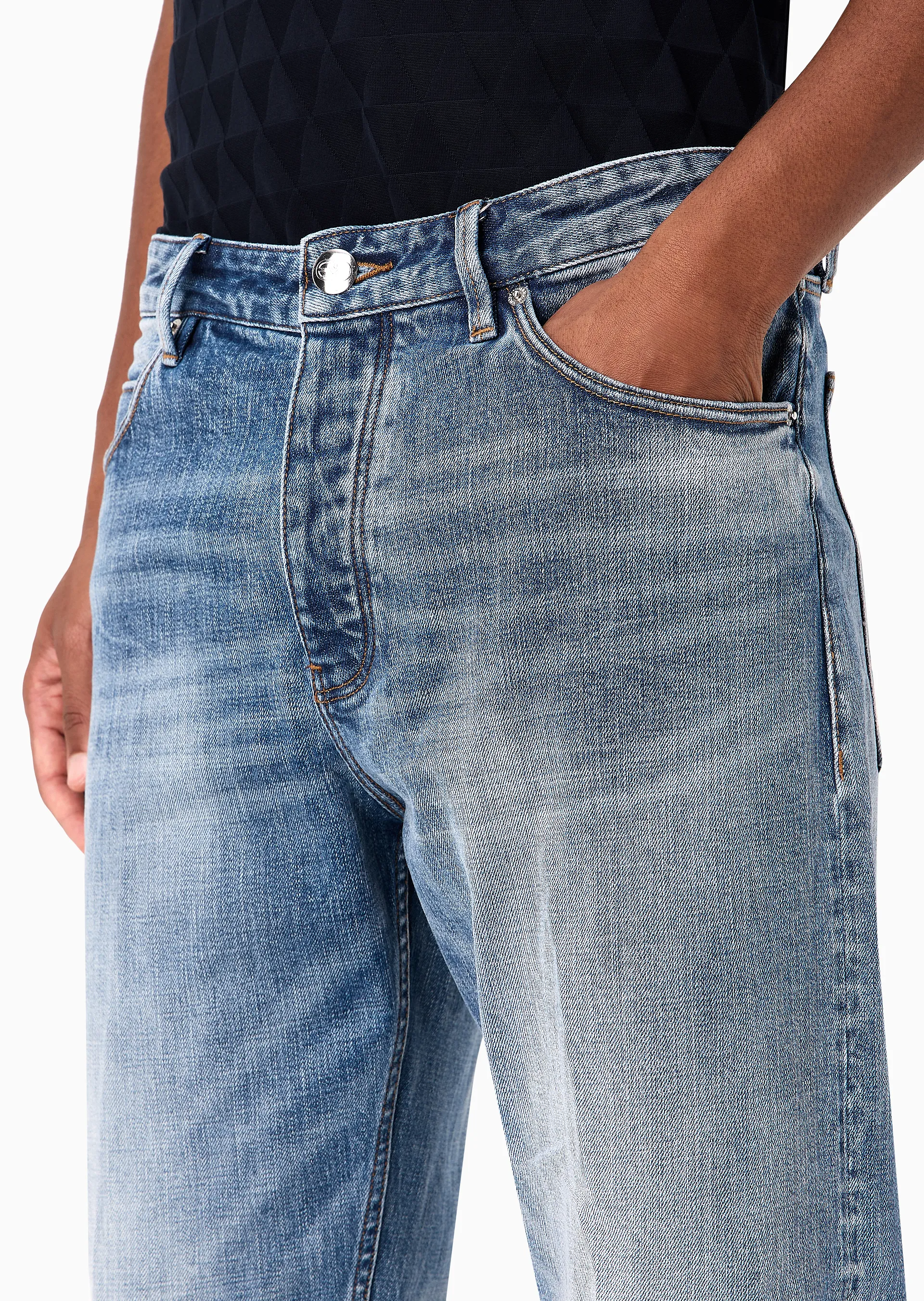 Jeans loose fit in denim selvedge Denim Lab 6R1J69 1DQTZ 0943 EMPORIO ARMANI Blue denim chiaro 