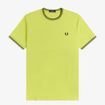 T-shirt con doppia riga M1588 84B FRED PERRY Citron/blk/blk 