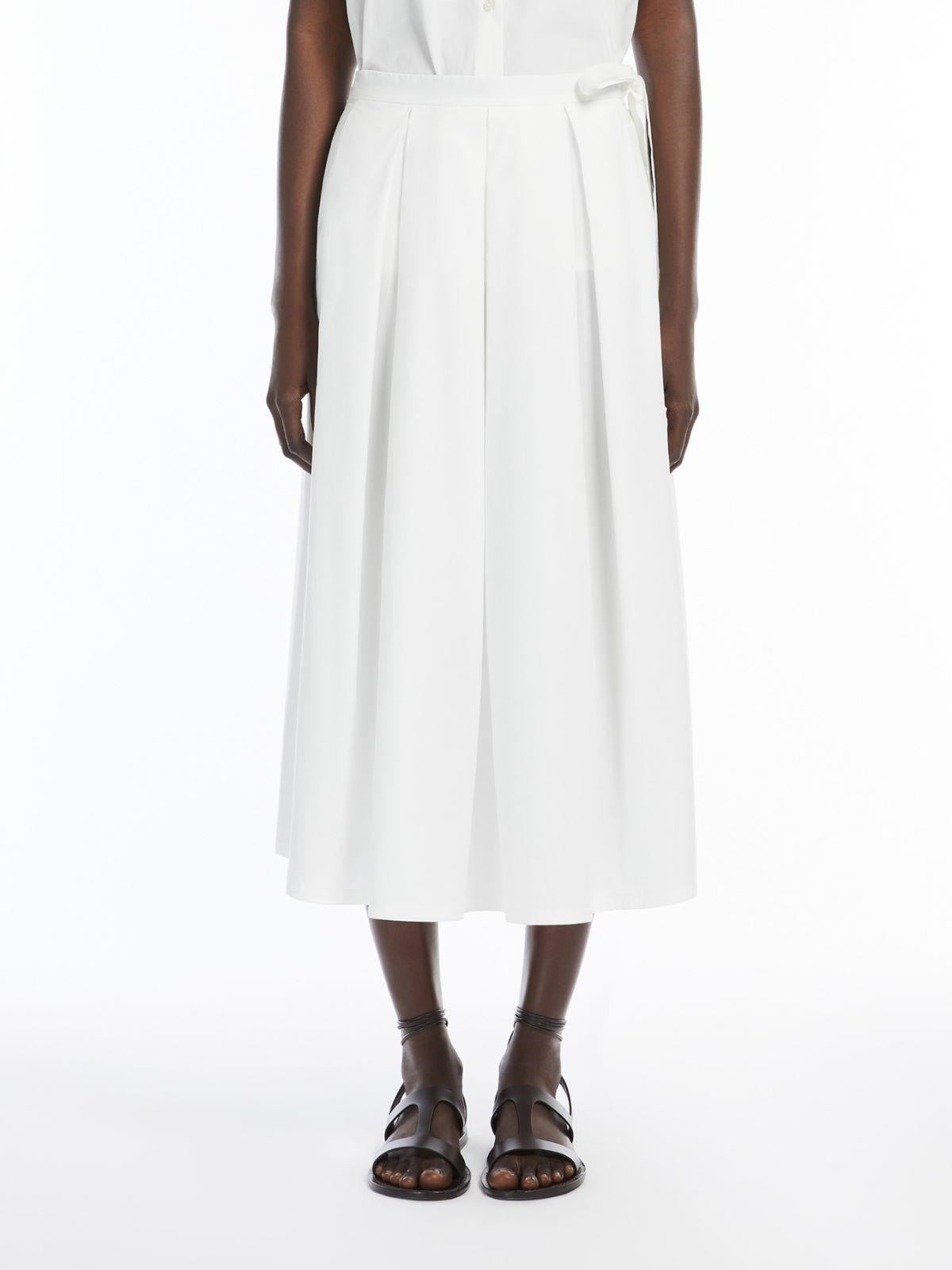 Gonna in popeline di cotone 2515101032 004 MAX MARA WEEKEND Off white 