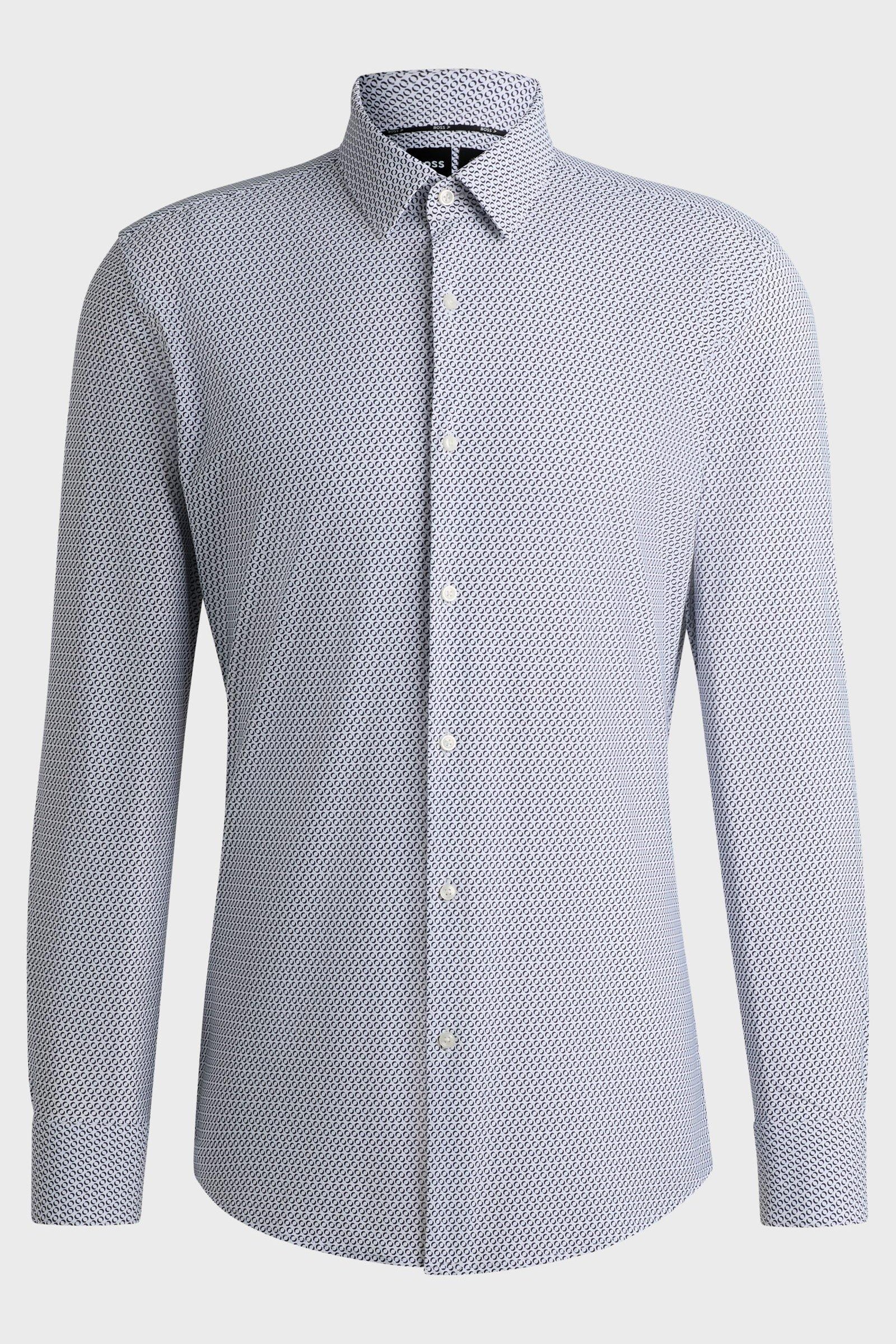 Camicia slim fit in tessuto elasticizzato 50539392 10270753 405 BOSS Dark blue 
