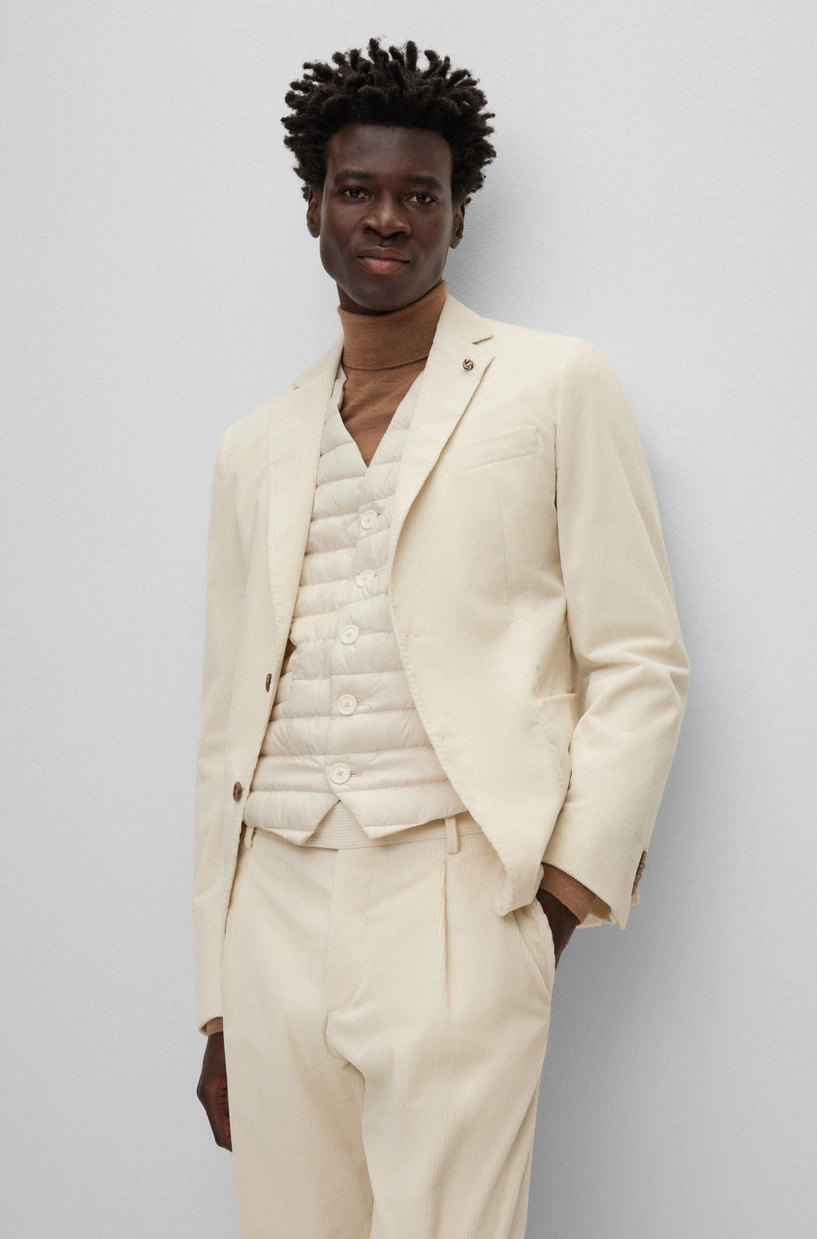 Giacca C-Hanry-233 slim fit in velluto 50502531 10243907 01 131 BOSS Open white 