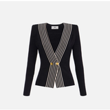 Top in maglia con bande a righe<BR/> MK78S61E2 685 ELISABETTA FRANCHI Nero/burro 