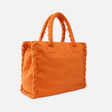 Borsa shopper media in canvas 106673A3A4 A76 PINKO Arancio bruciato 