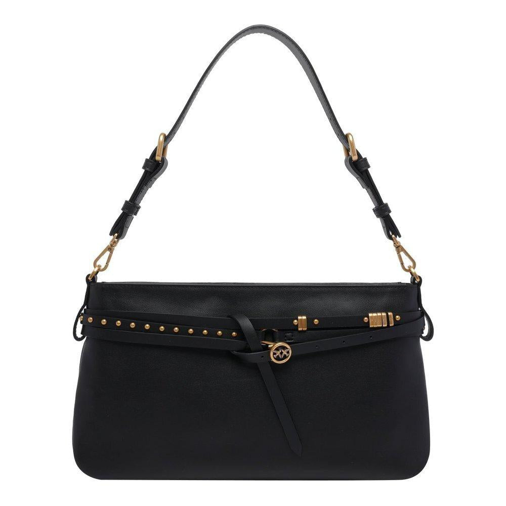 Borsa a spalla in pelle 106176A0QO Z99Q PINKO Nero-antique gold 