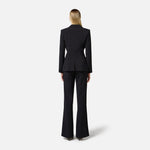 Tailleur doppiopetto in crêpe con bande in raso TP00251E2 110 ELISABETTA FRANCHI Nero 
