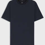 T-shirt in cotone mercerizzato con motivo jacquard 50559775 10279650 01 404 BOSS Dark blue 