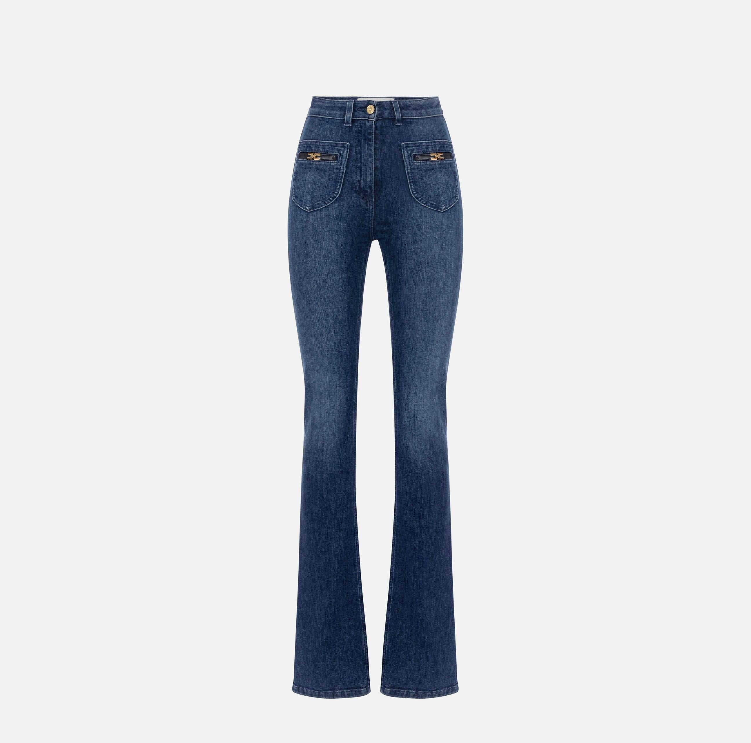 Jeans con logo gioiello PJ12N56E2 104 ELISABETTA FRANCHI Blue denim 