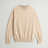 Maglia girocollo in puro cotone con logo ricamato CFWOKN0331MRUF0787 8640 WOOLRICH White pepper 