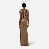 Abito Red Carpet in jersey di viscosa lucida ABR2461E2 229 ELISABETTA FRANCHI Argilla 