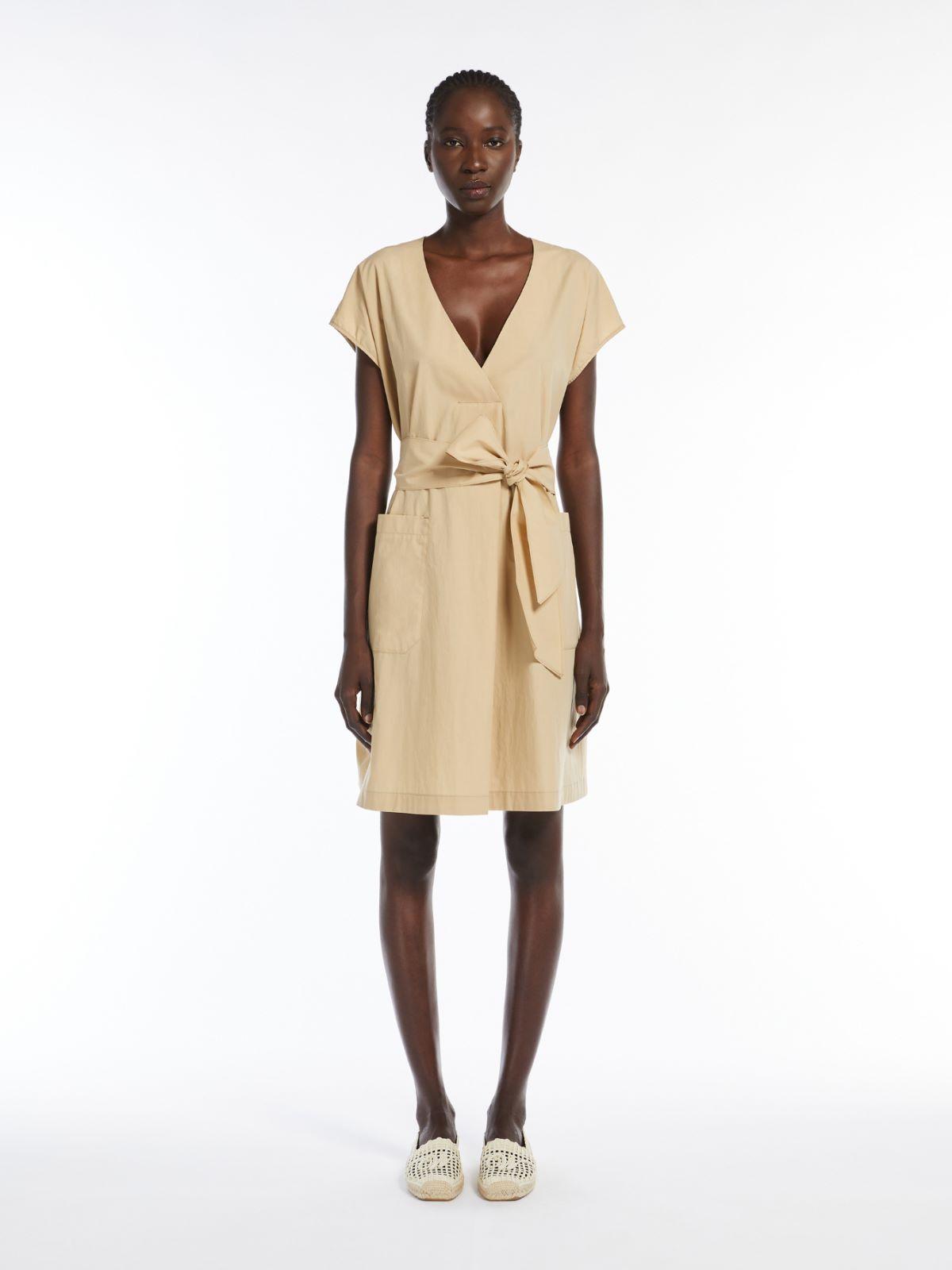 Abito corto in popeline di cotone 2515221132 004 MAX MARA WEEKEND Sabbia 