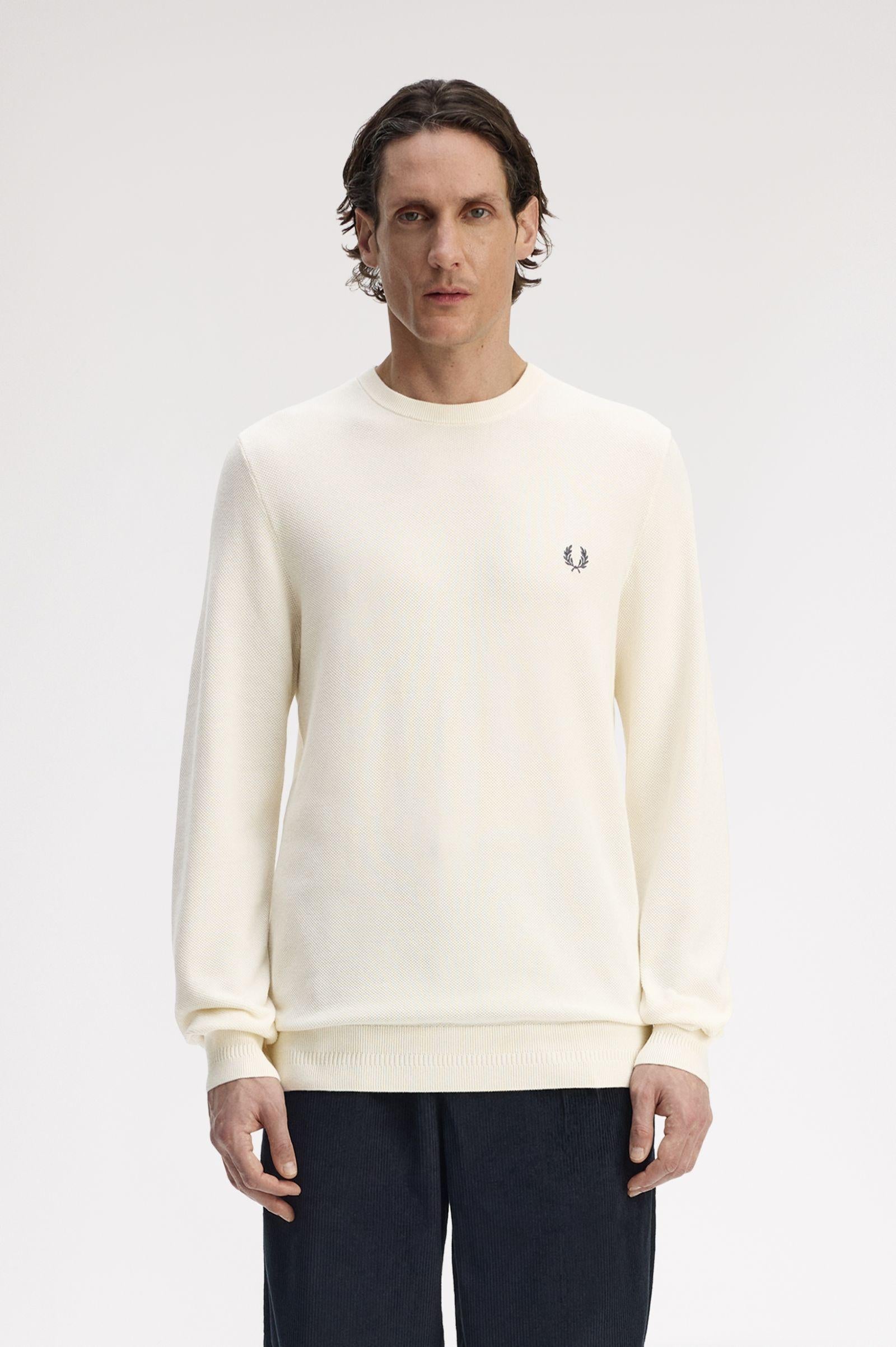 Maglione in piqué K1309 560 FRED PERRY Ecru 
