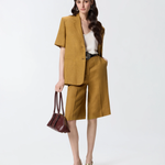 Bermuda in lino 106870A3E3 L25 PINKO Bronzo 