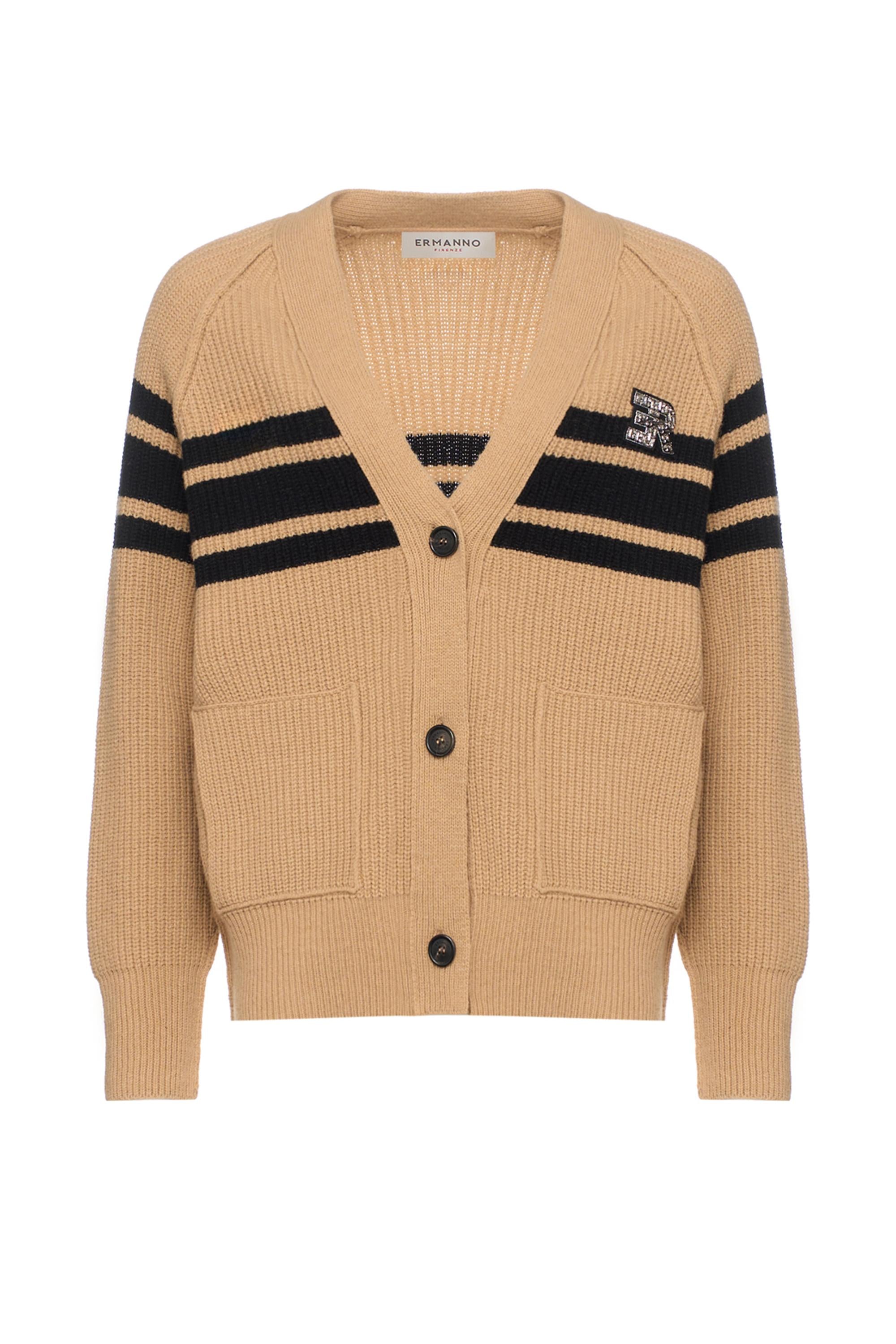 Cardigan in lana D47EN010EO1 MF784 ERMANNO FIRENZE Cammello 