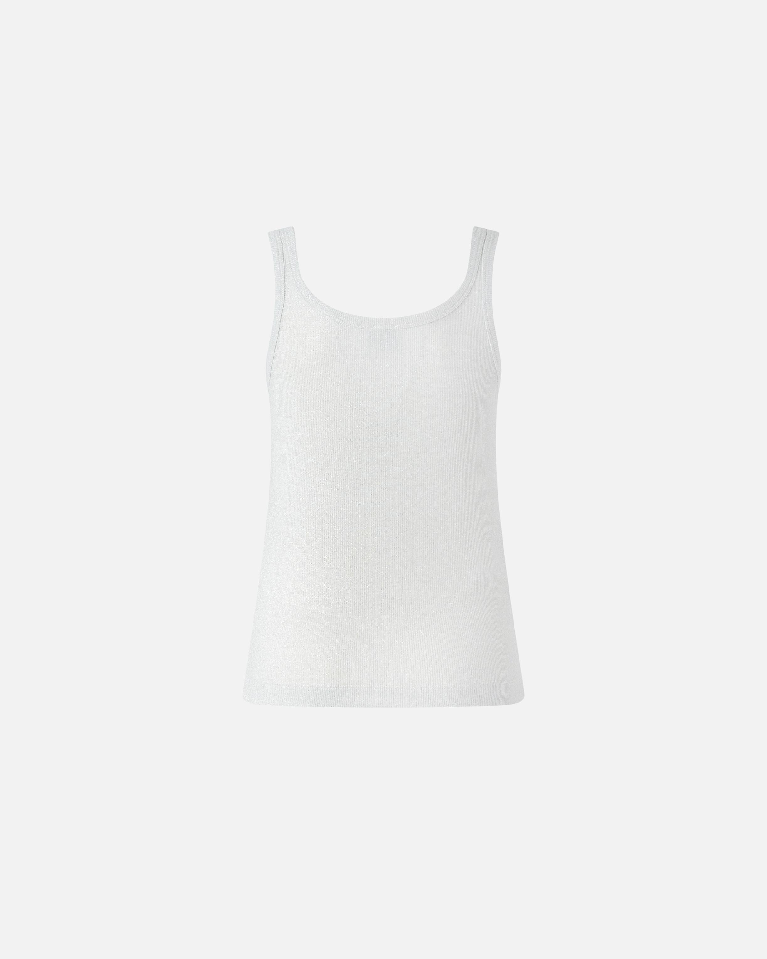 Top a canotta in maglia metallizzata con bottoni 104649A2CQ I17 PINKO Argento-metallizzato 