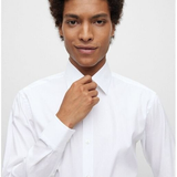 Camicia in cotone regular fit 50479943 10245425 01 100 BOSS White 