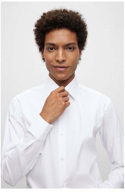 Camicia in cotone regular fit 50479943 10245425 01 100 BOSS White 