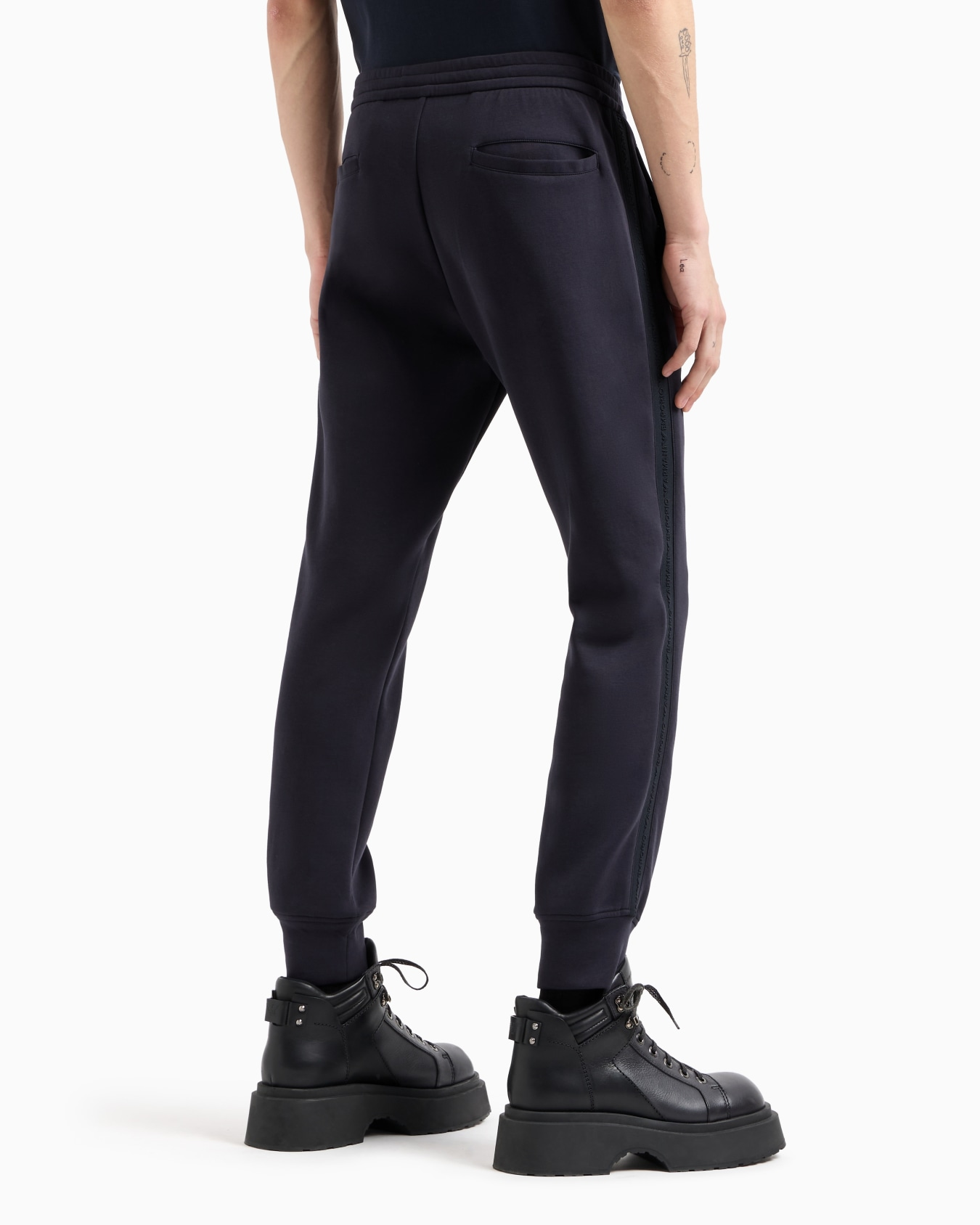 Jogger in jersey con banda laterale logata 6D1PK3 1JHSZ 0920 EMPORIO ARMANI Blu navy 