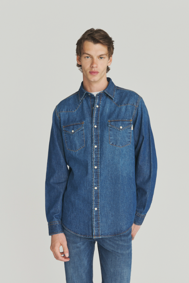 Camicia in denim stone washed RRU400 CP20 2798 0999 ROY ROGER'S Denim 