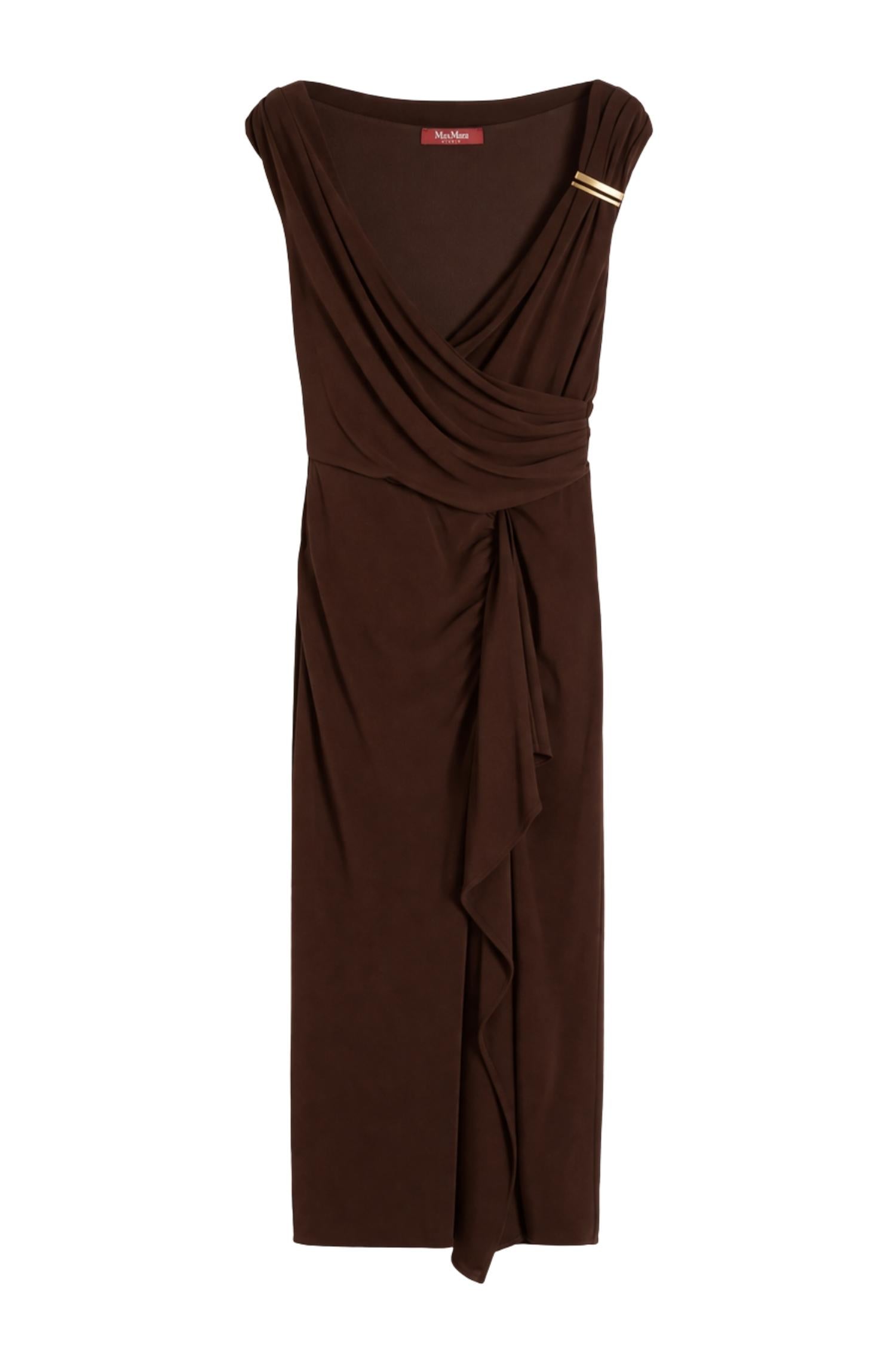 Abito in jersey smanicato 2616621012600 002 MAX MARA STUDIO Argilla 