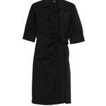 Abito in cotone annodato 106602A35Q Z99 PINKO Nero limousine 