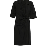 Abito in cotone annodato 106602A35Q Z99 PINKO Nero limousine 