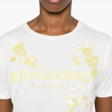 T-Shirt manica corta con applicazioni D46EL050REE8 MFA42 ERMANNO FIRENZE White 
