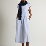 Chemisier in cotone seersucker elasticizzato CFWWDR0186FRUT4070 31010 WOOLRICH Blue stripe 