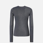 Maglia serafino metallizzata a costine 104651A2CQ EI2 PINKO Blue argento 